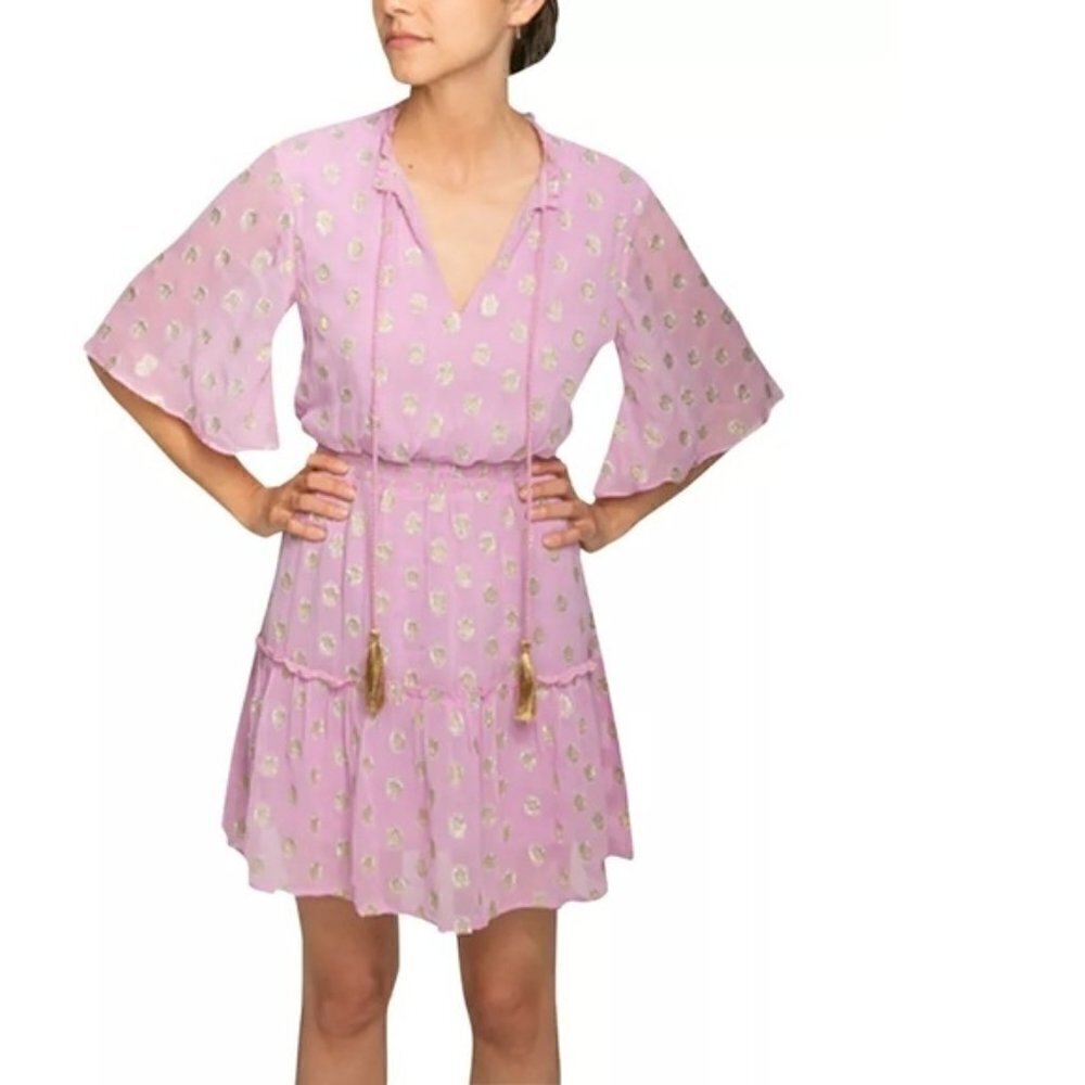 Raga Kenna metallic dot tassel boho dress